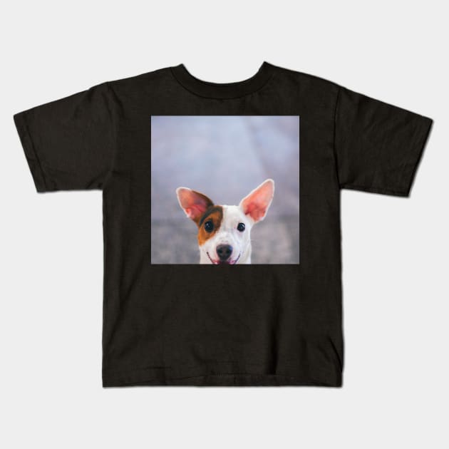 Happy Jack Russel Terrier Kids T-Shirt by mooonthemoon